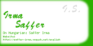 irma saffer business card